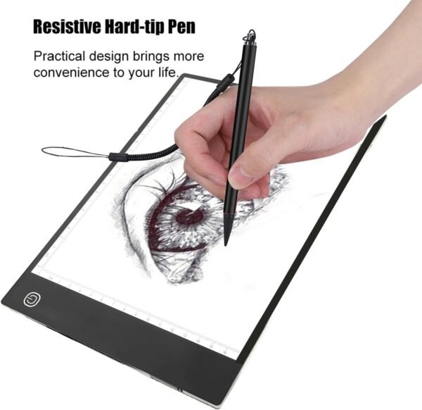 Risegun Stylet Tactile, Stylet de Peinture à Écran Stylus Pen Stylo Résistif avec Corde de Printemps pour Navigateur POS PDA (Noir) – Image 2