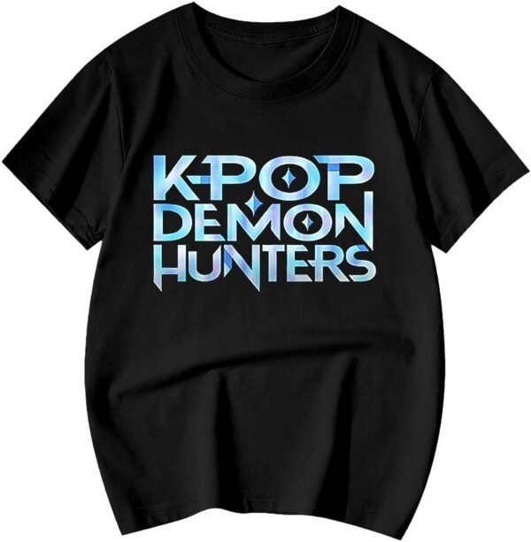 T Shirt Fille Garçon Kpop D-Demon H-Hunters Huntrix Huntr/X Tigre Tee Shirt à Manche Courte Col Rond Graphique Décontracté Comfortable T-Shirt pour Enfants 2025 – Image 2