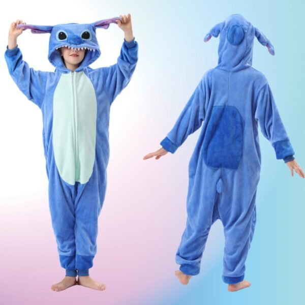 ALANTOP Pyjamas Enfants Cosplay Cartoon Animaux à Capuche Combinaison Vacances Pyjamas Garçons Filles Grenouillères Vêtements de Nuit Enfants 3-12 Ans – Image 4