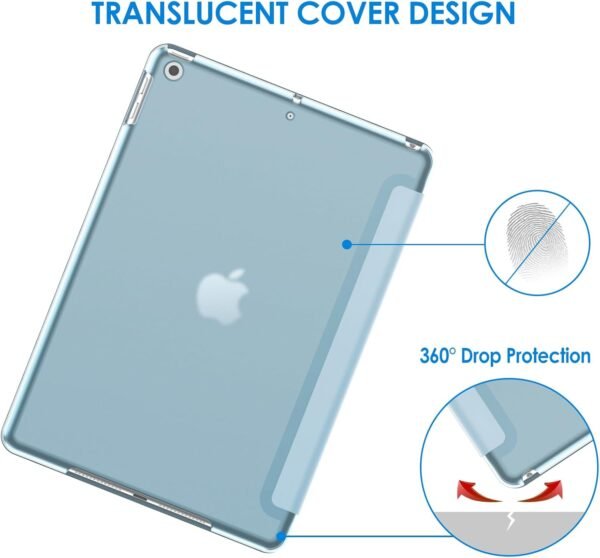 JETech Coque pour iPad 10,2 Pouces (Modèle 2021/2020/2019, 9ème/8ème/7ème Génération), Housse Étui avec Veille/Réveil Automatique (Bleu Clair) – Image 4