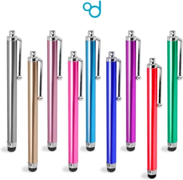 OcioDual Stylet Tactile pour écrans Tactiles, Argent, Touch Pen Compatible Smartphones, Tablettes, Moniteurs, Pointeur Capacitif Universel en Métal, Pointe en Caoutchouc, Anti Rayures – Image 2