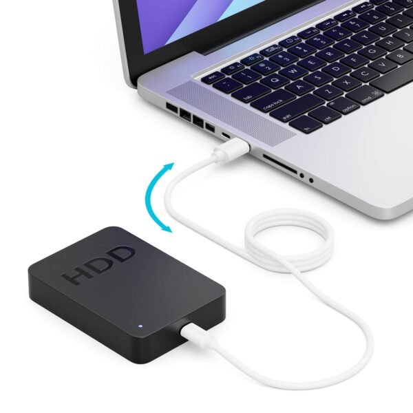 deleyCON 1,5m Mini USB 2.0 Câble Haute Vitesse - Câble de Charge & Données pour Téléphones Mobiles Smartphones Tablettes Appareils Photo Numériques Navis Microphone - USB A vers Mini B - Blanc – Image 4
