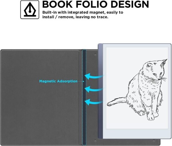 OLAIKE Compatible avec Étui pour Tablette en Papier Remarkable 2 10,3 po 2020, Conception de Folio Livre avec Aimant intégré, Housse Intelligente en Cuir PU Premuin (Pas pour Remarkable 1) – Image 3
