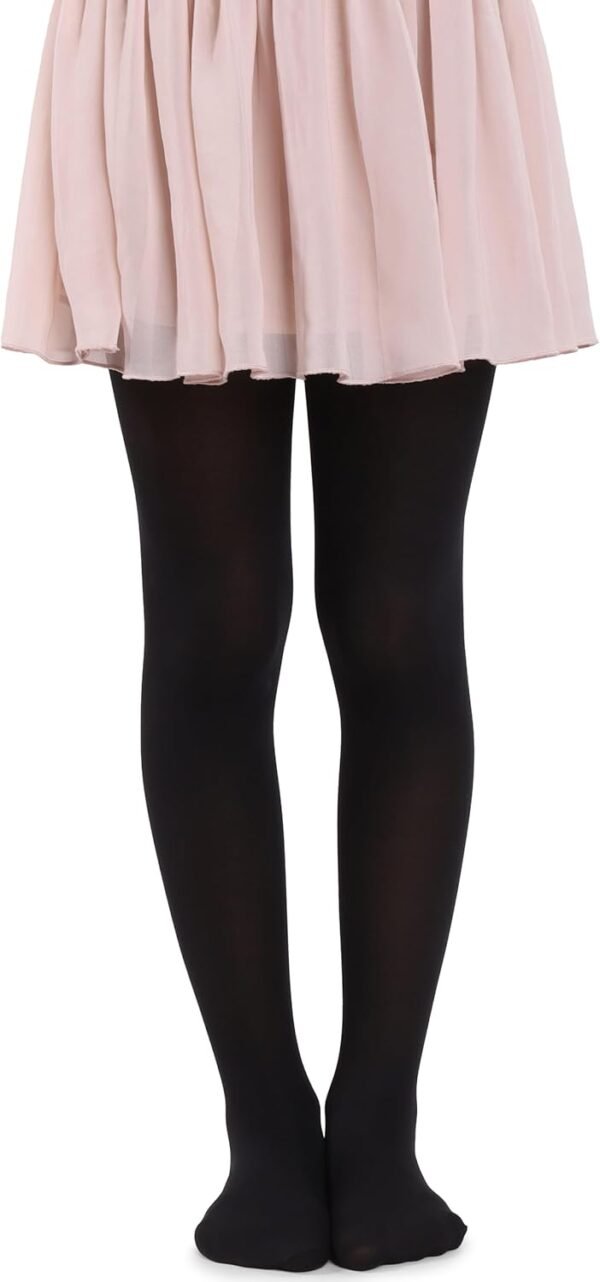 MANA MANA Lot De 2 Et 3 Collants Unis Pour Filles – Collants Opaques Pour Enfants Pour L'école, La Danse, Le Ballet – Doux Et Élégants, 40 Den, Fabriqués En Italie, 2 Et 3 Paires – Image 4
