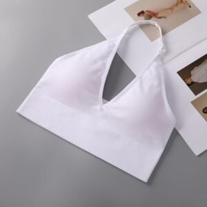 Alternative view of LAOSU Soutien Gorge De Sport Femme Col en V Profond Bustier Rembourré Sexy Gym Push Up Dos Bretelles Réglables, Lingerie Transparente