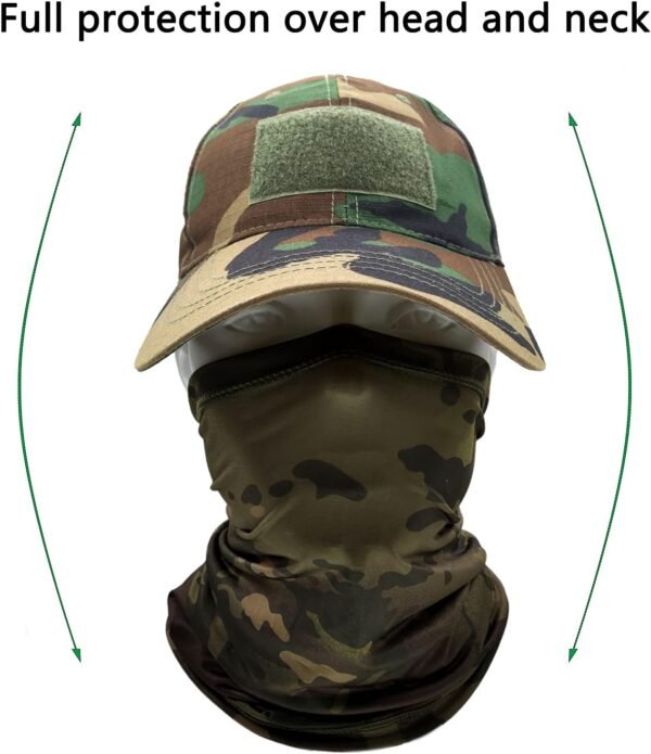 ehsbuy Camo Casquette Homme avec Refroidissement Cache-Cou Casquettes de Baseball Visage Écharpe Armée Tactique Militaire Chapeau Tour de Cou pour Courir Chasse Cyclisme Sports – Image 2