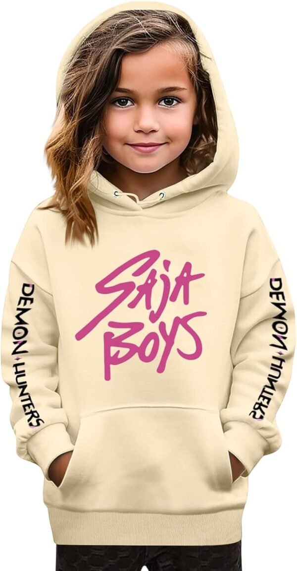 K Pop Demon Hunters Sweats à Capuche Streetwear Merch pour Fille Imprimés Longues Sweatshirt Graphique Enfants Vêtements Unie K Pop Demon Hunters Filles Garçons – Image 5