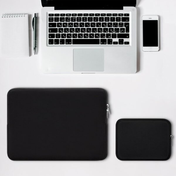 RAINYEAR Housse 13 Pouces Ordinateur Portable de Protection Sacoche avec Accessoires Pochette Compatible MacBook 13,6 M2 A2681 13,3 Air Pro M1 A2337 A2338 A2179 A2251 A2289(Noir,Version Améliorée) – Image 5