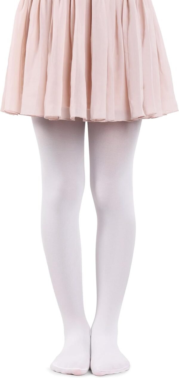 MANA MANA Lot De 2 Et 3 Collants Unis Pour Filles – Collants Opaques Pour Enfants Pour L'école, La Danse, Le Ballet – Doux Et Élégants, 40 Den, Fabriqués En Italie, 2 Et 3 Paires – Image 2