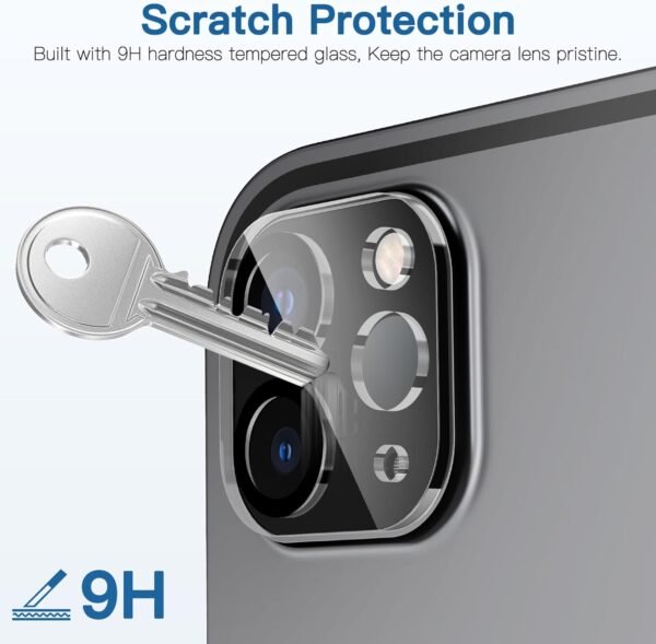 Giftorld [3 paquets protecteur d'objectif d'appareil photo pour iPad Pro 11"/12.9"(2018/2020/2021/2022),verre trempé 9h,résistant aux rayures,sans bulles,Définition HD,Installation Facile – Image 3