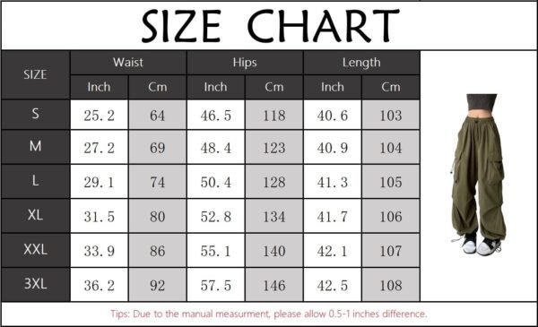 YINGWIN Pantalon décontracté Harajuku taille haute de voyage Y2K pantalon ample pour femme pantalon de combat gothique steampunk cordon de serrage taille – Image 2