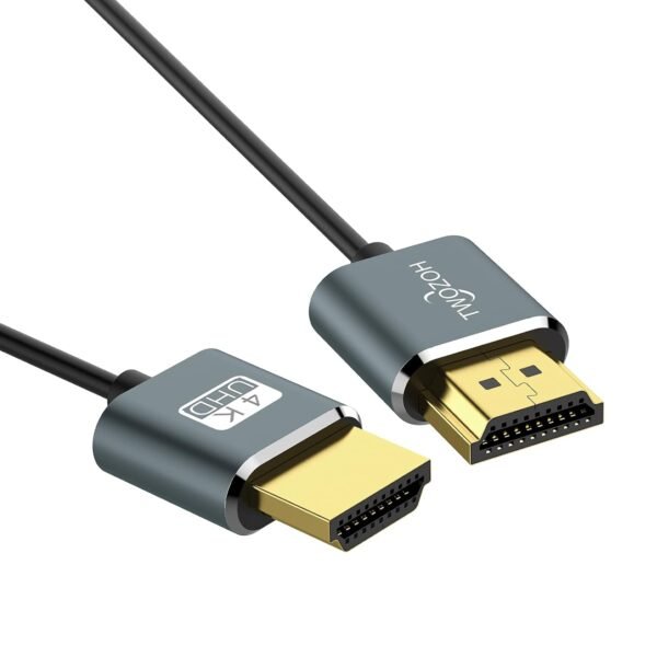 Twozoh Câble HDMI vers HDMI Slim 1M, extrêmement fin Câble HDMI flexible pour 4K/3D, 1080p, Ultra HD, 3D – Image 8