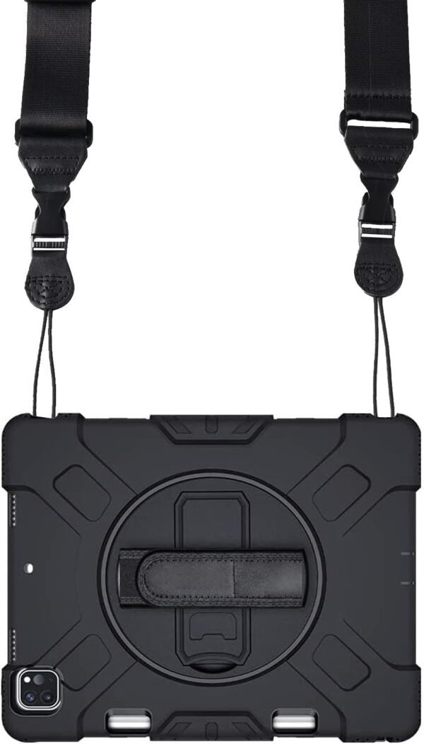 KEQKEV Bandoulière réglable, sangle tour de cou confortable à dégagement rapide pour iPad, tablette, appareil photo, jumelles, sac à bandoulière pour ordinateur portable, noir, Medium – Image 3
