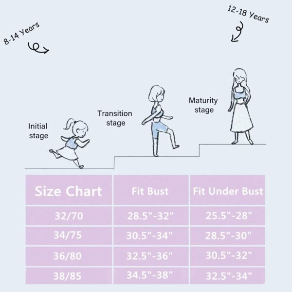 Anntry Soutiens-Gorge en Coton pour Adolescentes sous-vêtements Respirants Soutien-Gorge de Sport avec Bretelles réglables Bralette d'entraînement pour Femmes Filles – Image 6