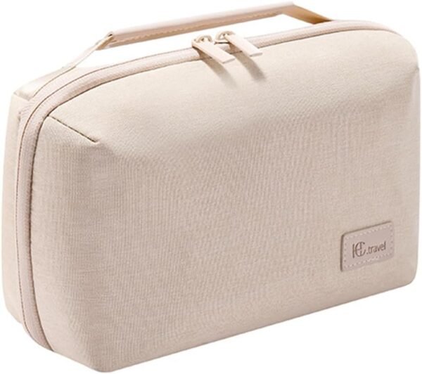 Kaxich Étui Rigide de Voyage pour Accessoires Électroniques, Organisateur Accessoires Électroniques Sac Câble Portable pour Disque Dur Externe, Chargeur, Adaptateurs, Cartes Mémoire, Câble USB (Beige)