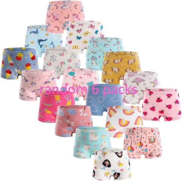 Allmeingeld Enfants Fille Lot de 5 Paires Slip 100% Coton Imprimé Sorcière Rose sous-vêtement Taille 2-9ans