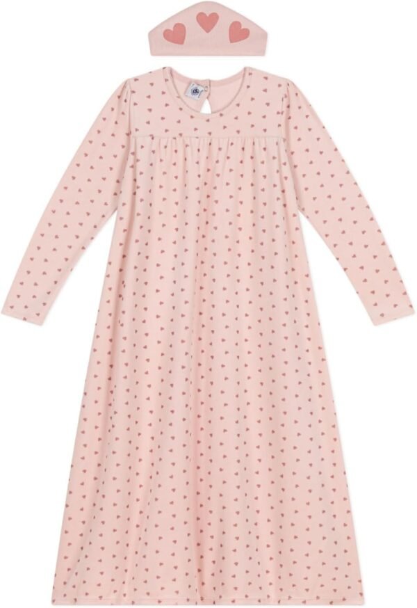 Petit Bateau Chemise de Nuit et Tiare Manches Longues Fille
