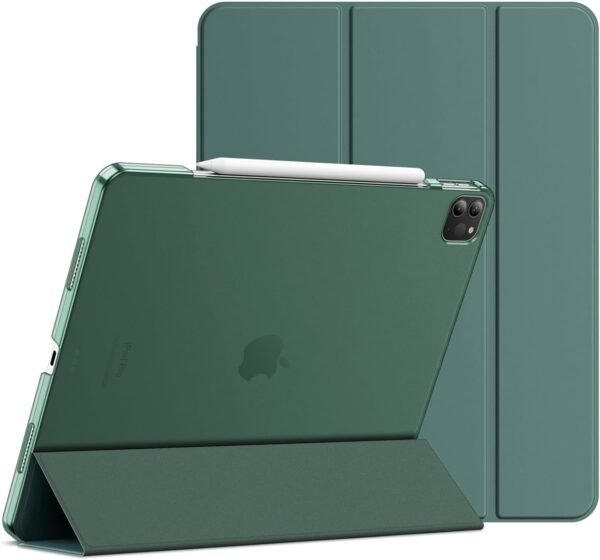 JETech Coque pour iPad Pro 12,9 Pouces (Modèle 2022/2021, 6ème/5ème Génération), Support la Charge de Pencil, Housse étui avec Veille/Réveil Automatique (Vert Brumeux)