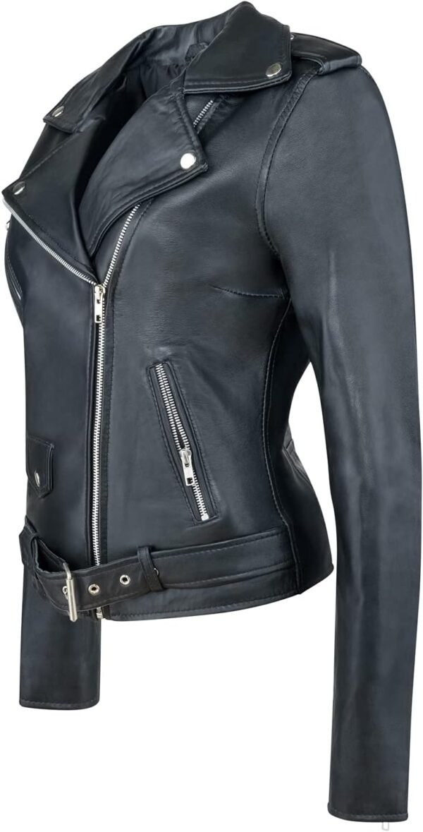 Urban Leather Blouson pour Femme en Cuir d'Agneau – Image 2