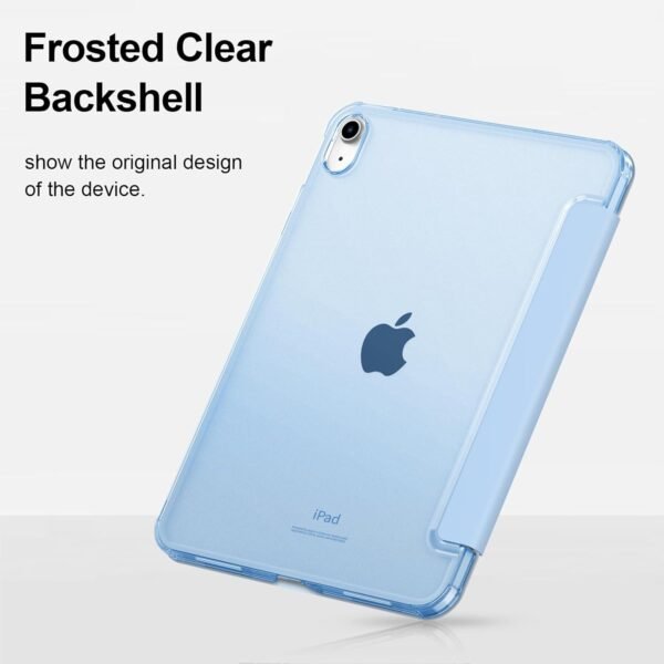 FINTIE Coque pour iPad (A16) 11 Pouces 11ème Génération 2025, iPad 10ème Génération 10.9 Pouces 2022 - Coque Arrière Rigide Transparente Givrée, Housse Fine Légère Etui Pliable, Bleu Ciel – Image 5