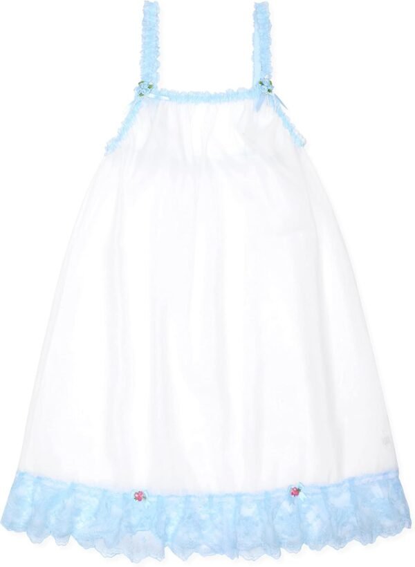 Satini Lingerie Transparente efféminé Nuisette Volants Froufrou Dentelle Slip Complet Vêtements de Nuit – Image 6