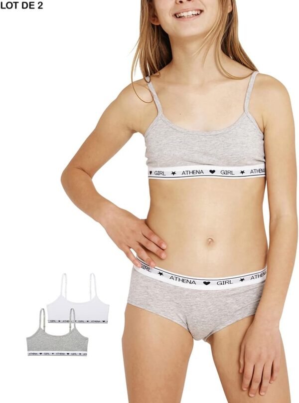 Athena - Lot de 2 Brassières Fille - Coton Modal Ultra Doux - Label Oeko-TEX® Standard 100 – Image 2