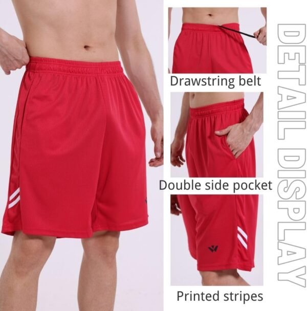 fovdtaa Lot de 5 shorts de sport pour homme avec poches et taille élastique, séchage rapide, shorts de course à pied – Image 6