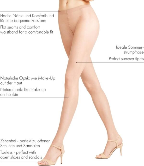 FALKE femme Shelina Toeless 12 DEN collants ultra-transparents effet voile unis avec légère scintillance ceinture fine sans orteils idéaux pour chaussures ouvertes fil fin doux 1 paire – Image 2