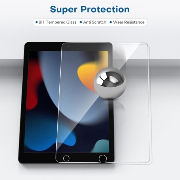 SPARIN 3 Pièces Verre Trempé Compatible avec iPad 9/8/7 (10,2 Pouces, 9ème / 8ème / 7ème Génération, Modèle 2021/2020/2019) Film de Protection Écran pour iPad 10.2", Vitre Protecteur – Image 3