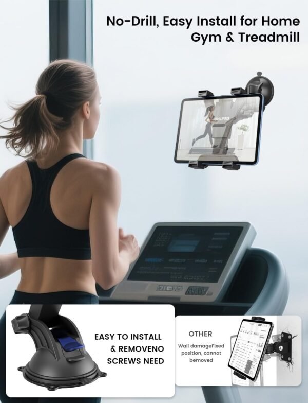 OHLPRO Support Tablette Voiture, Fixation Ventouse Puissante pour Tableau de Bord & Pare-Brise, Compatible avec Tablettes 7 à 11 Pouces, iPad Pro/Mini/Air, pour Camion SUV et Van – Image 3