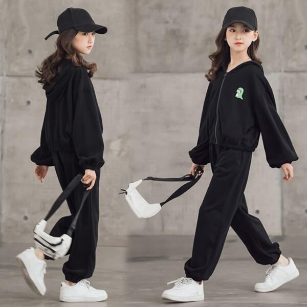 YFPICO Enfant Fille Survêtement Ensemble 3 Pièce Vêtement de Jogging Sweat-shirt et Pantalon de Sport Costume Joggers Automne Sportwear – Image 9