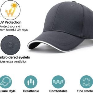 Alternative view of Baynetin Casquette de Baseball, Unisexe Réglable 6 Panel Chapeau Soleil, Casquettes de Golf Sports Casual Coton Léger Chapeau Motorcycle Trucker Cap