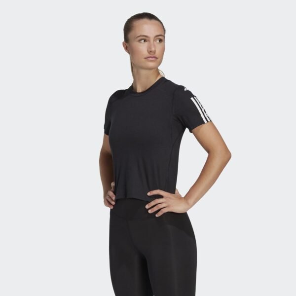 adidas Train Essentials Train Cotton 3-Stripes Crop Tee T-Shirt Femme – Image 2