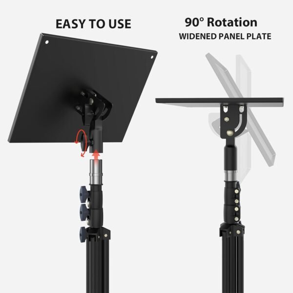 LEORFI Support Vidéoprojecteur - Hauteur Réglable 60-115 cm avec Plateau Rotatif, Trépied Stable Anti-Dérapant pour Home Cinéma/Bureau/DJ - Charge Max 10 kg, Base Élargie – Image 6