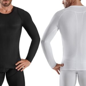 Smatstyle Maillot Compression à Manches Longues pour Homme Sports Séchage Rapide en Maille Respirante pour Course à Pied Fitness