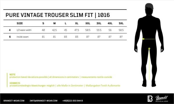 Brandit Pantalon Slim Pure Vintage Homme Pantalon Cargo Noir Cargo – Image 10