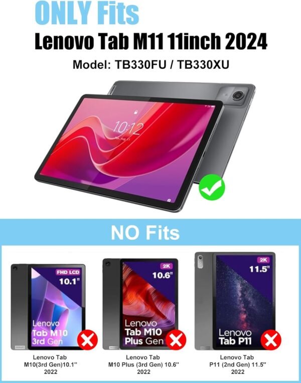 FOGARI Clavier pour Lenovo Tab M11 11'' 2024, AZERTY Français Clavier Bluetooth sans Fil, Intelligent Housse pour Lenovo Tab M11 Tablette TB-330XU/330FU - Gris – Image 2