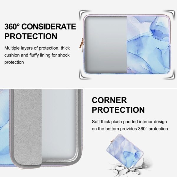 ARVOK 13 13.3 Housse pour Ordinateur Portable 14 Pouces pour MacBook Air/Pro13 MacBook Pro 14 Ordinateur Portable/Tablette résistant à l'eau Housse pour HP/Dell/Lenovo/ASUS/Acer/Samsung avec Pochette – Image 4