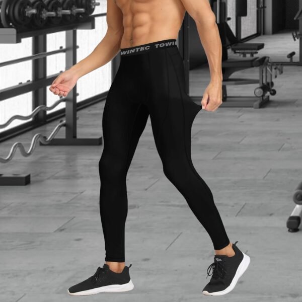 Towintec Pantalon de Compression pour Hommes Séchage Rapide Baselayer Long Sport léger Respirant Leggings Pantalon de Course Tight et Extensible Caleçons de Collant Basketball Fitness Jogging – Image 6