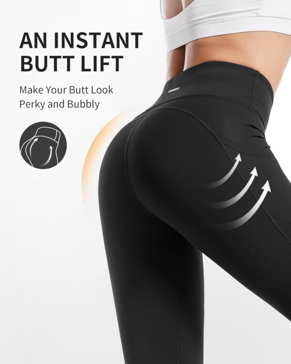 CAMBIVO Legging de Sport Femme, Leggings Push up Taille Haute Flexible, Pantalon Yoga Butt Lift et Contrôler du Ventre avec Poches pour Sport Pilates Running Fitness – Image 4