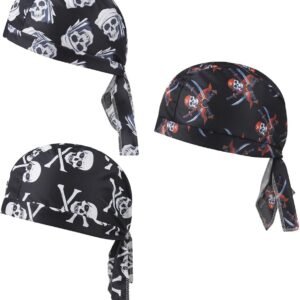 3 pièces Bandana Homme Sport Bandana de Cyclisme Bonnet sous Casque de Vélo Respirant Bonnet Cyclisme Homme Bandeau Sèche Rapide pour Moto Danse Camping Tennis