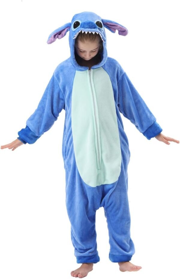 ALANTOP Pyjamas Enfants Cosplay Cartoon Animaux à Capuche Combinaison Vacances Pyjamas Garçons Filles Grenouillères Vêtements de Nuit Enfants 3-12 Ans