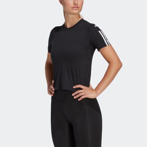 adidas Train Essentials Train Cotton 3-Stripes Crop Tee T-Shirt Femme – Image 5