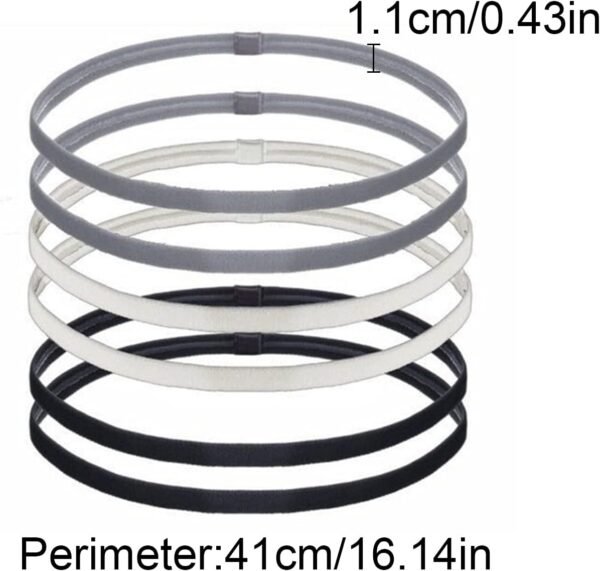 Zeayebsr Bandeaux de Sport Fin, Bandes de Sport Élastiques Antidérapantes, Bandeau Fin Cheveux Femme, Serre Tête pour Homme Garçon Enfant Fille Football, Jogging, Yoga, Cyclisme, Fitness 12 couleurs – Image 2