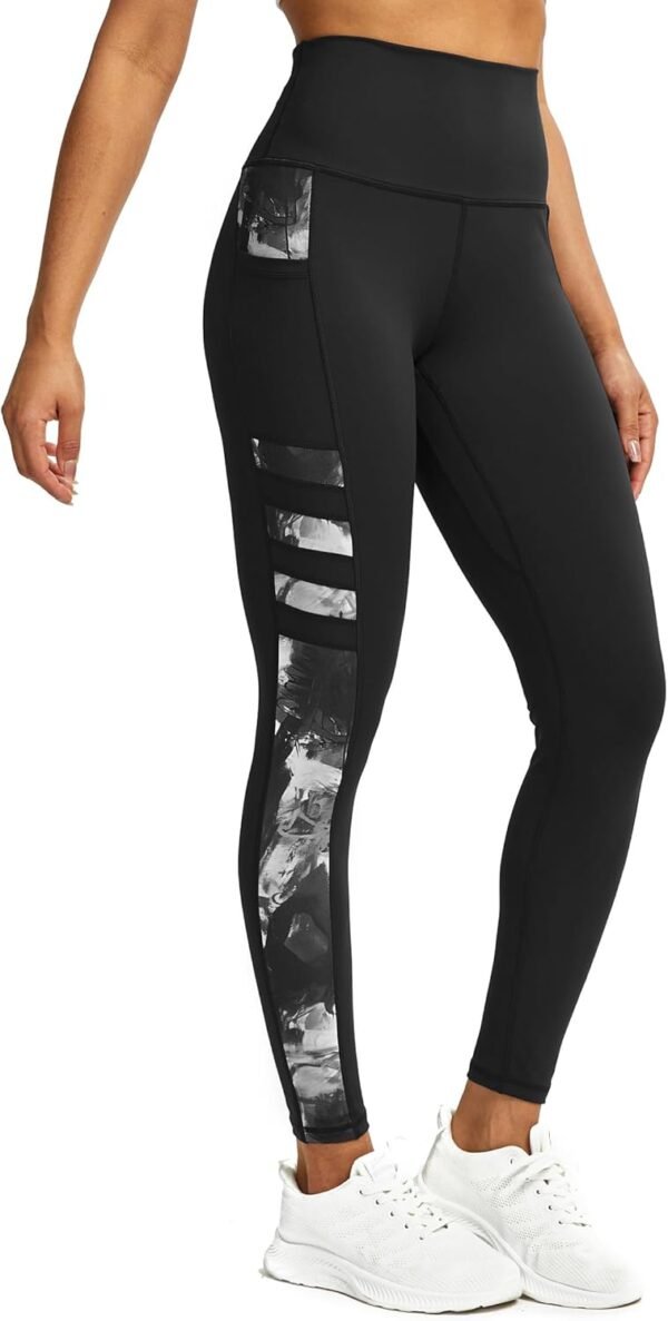 Tuspryt Legging de sport pour femme avec poches, opaque, pantalon de sport, pantalon de fitness, pantalon de course – Image 2