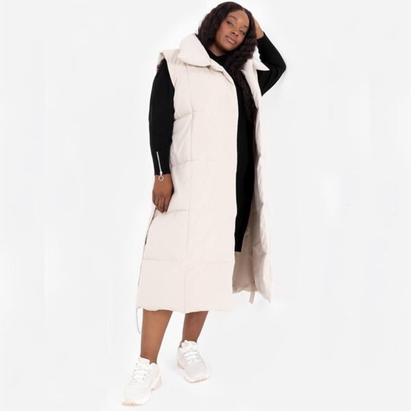 Lovedrobe Ladies Womens Gilet Sleeveless Winter Jacket Coat Long Quilted Body Warmer Plus Size with Belt Pockets Collar Hoodless Veste De Tailleur Femme – Image 3