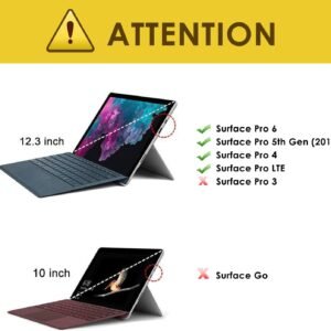 Alternative view of MoKo Coque Compatible Avec Microsoft Surface Pro 7 / Pro 6/Pro 5/Pro 2017/Pro 4/Pro LTE, Étui de Protection Robuste Tout-en-Un avec Porte-Stylo, Bracelet, Compatible Avec Clavier QWERTY - Gris Argenté