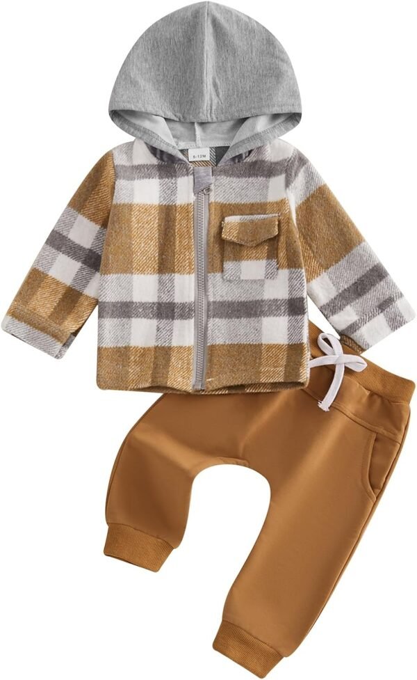 Geagodelia Ensemble de survêtement pour enfants de sport, vêtements pour bébé, jogging, contraste, couleur avec capuche, oreilles d'ours + pantalon de jogging