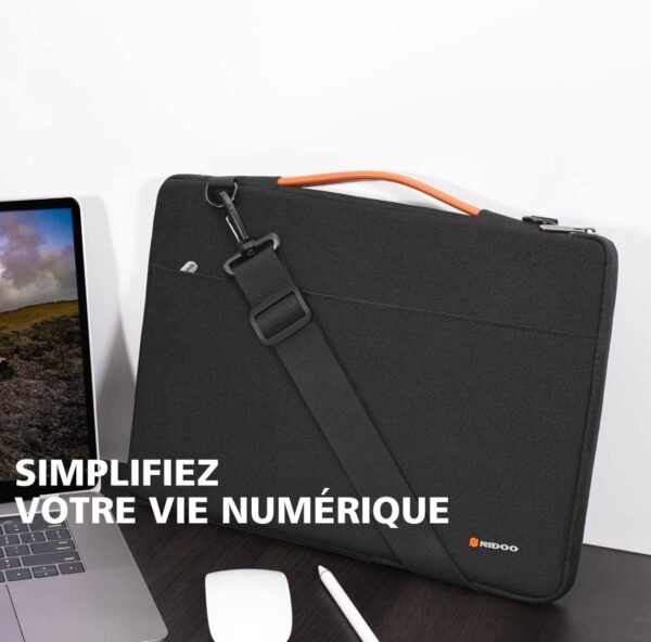 NIDOO 13 Pouces Sacoche Ordinateur Portable Imperméable Sac à Main Bandoulière Housse Protection Mallette pour 13,5" Surface Book 2 3/Surface Laptop 2 3 4/Surface Laptop Studio/14 Chromebook Spin 514 – Image 5