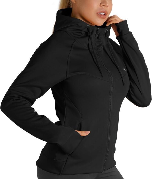 icyzone Veste de Sport pour Femme - Sweat à Capuche Poignets élastiques avec Trous de Pouce pour l’Exercice, la Gym et Autres Sports